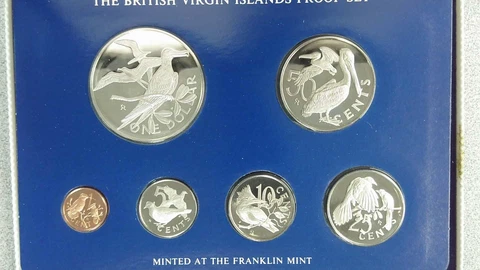 1978 The British Virgin Islands 6 Coin Proof Set Original Box .925 Dollar Cover