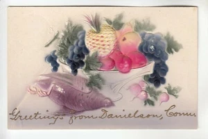 Embossed Fruit Gold Gilt Greetings from Danielson  CT  - Bild 1 von 1