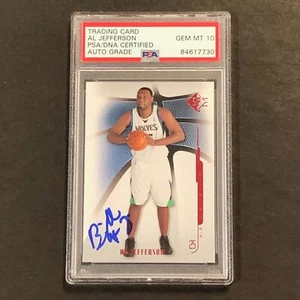 2008-09 SP Authentic #7 Al Jefferson Signed Card AUTO 10 PSA Slabbed Timberwolve - Picture 1 of 2