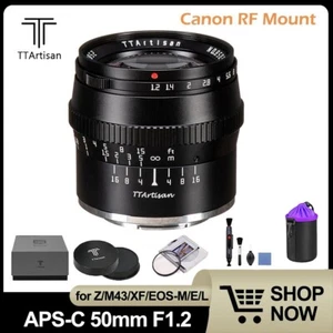 TTARTISAN 50mm F1.2 APS-C Lens for Canon RF Mount Cameras R7 R10 EOS R RP R5 R6 - Picture 1 of 12