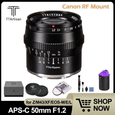 TTARTISAN 50mm F1.2 APS-C Lens for Canon RF Mount Cameras R7 R10 EOS R RP R5 R6 - Image 1 of 4