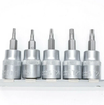 Draper Expert Torx Socket Set T10 T15 T20 T25 T27 TX-STAR Bit Set 5pc 3/8 Drive - Image 1 of 4