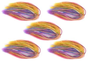 5 Claw Hair Clips with Sparkly Bright Multi Neon Hair - Picture 1 of 3