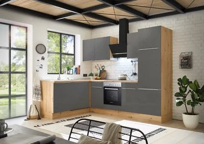 Küche Küchenzeile Winkelküche Marleen Premium 280 cm Grau Artisan Eiche Respekta - Bild 1 von 4