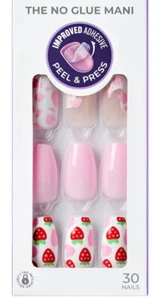 KISS IMPRESS PRESS ON NAILS ONE STEP MANICURE NEW SWEET SCOOPS MEDIUM LENGTH - Picture 1 of 7