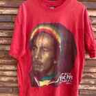T-shirt rasta rap Bob Marley XL détressed Zion rouge grande tête Kingston