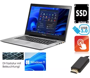 Notebook Lenovo U430 I5 Touchscreen 500GB SSD 8GB RAM FHD 1920x1080 Windows 11 - Picture 1 of 7