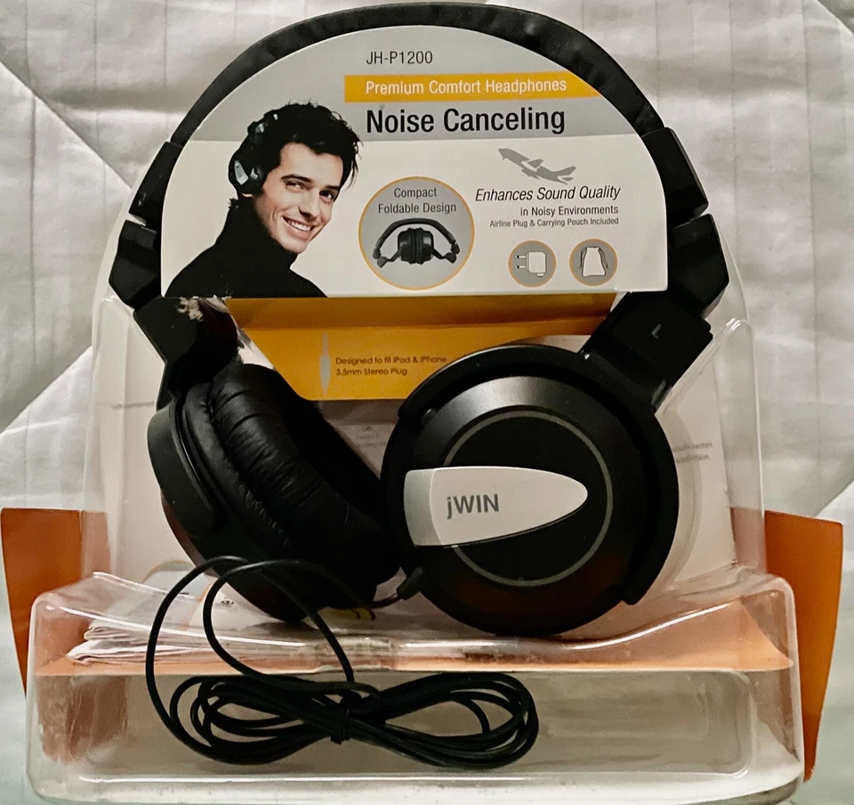 jWin Noise Canceling Headphones JH-P1200 Premium Comfort Headphones NEW - Image 1 of 1