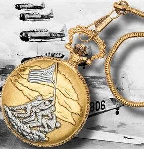 Marine Corps Pocket Watch Iwo Jima Memorial Tribute World War II w Gift Box USMC - Picture 1 of 4