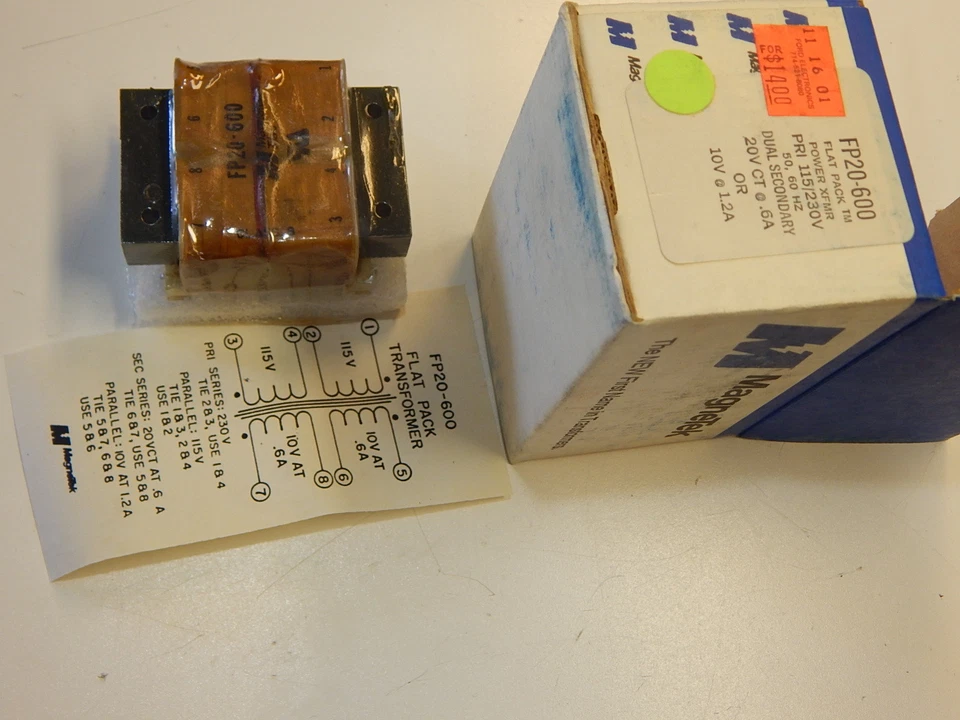 TRIAD FP20-600 TRANSFORMER PRI 115/230V DUAL SECONDARY 20VCT @ 0.6A OR 10V @1.2A - Image 1 of 1