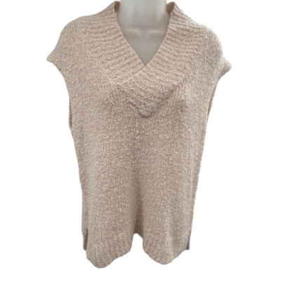 Michael Stars XS Beige Knit Sweater Vest Cowl Neck Sleeveless Pullover Soft Cozy - Image 1 of 4