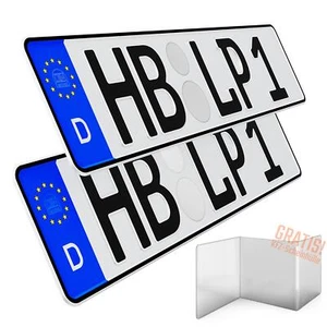 2x Kfz Kennzeichen 42x11cm Wunschkennzeichen zertifiziert PKW Autokennzeichen - Bild 1 von 6