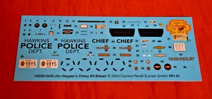 Revell 1985 Chevy K5 Blazer Jim Hopper Decal Sheet 1/25 - Picture 1 of 1