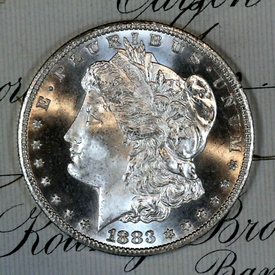 * 1883-CC * CHOICE to GEM BU MS MORGAN SILVER DOLLAR * FROM ORIGINAL BANK BAG * - Image 1 of 4