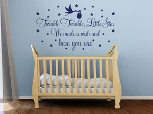 Nursery Wall Quote "Twinkle Twinkle Little Star..." Vinyl Transfer Sticker Decal - Picture 1 of 4