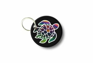 Schlüsselanhänger Schlüssel Stickerei Patch Aufnäher Schildkröte Tribal Taucher - Bild 1 von 1