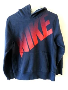 Nike Boys Pullover Hoodie Sweatshirt Kangaroo Pocket Navy Size L #11116 - Picture 1 of 4