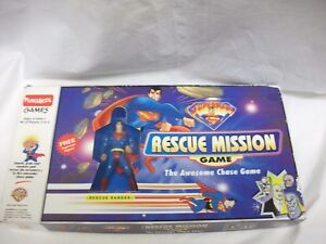 Vintage Superman Rescue Mission Gra planszowa z figurką HTF ~ Kompletna