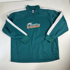 Vintage Reebok Miami Dolphins 1/4 Zip Sweater Mens 3XL Long Sleeve Gym Active - Picture 1 of 8