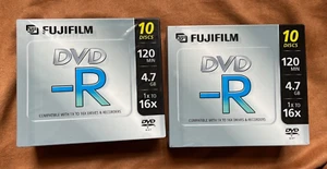 (2) Fujifilm DVD-R Disc 120min 4.7GB 10x Discs NEW FREE SHIPPING - Picture 1 of 3