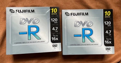 (2) Fujifilm DVD-R Disc 120min 4.7GB 10x Discs NEW FREE SHIPPING - Image 1 of 3