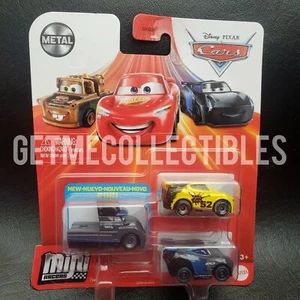 DISNEY PIXAR CARS MINI RACERS GALE BEAUFORT GEORGE NEW-WIN NEXT GEN 3 PACK $15+ - Picture 1 of 2