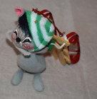1991 Annalee 7" Mouse Scarf & Sled Collectible