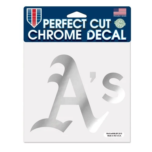 OAKLAND ATHLETICS A'S PERFECT CUT CHROME DECAL 6"X6" FOR WINDOWS HIGH QUALITY - Image 1 of 1