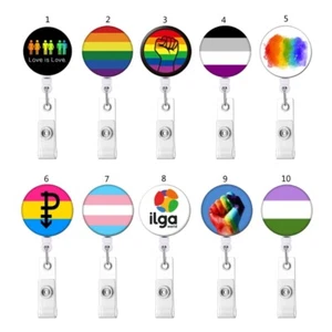 Rainbow Badge Holder Badge Holder Badge Clip Pride Gift - Picture 1 of 15
