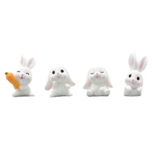 5Pcs Résine Lapin Ornements Mini Figurines Jardin Maison Micro Paysage - Photo 1 sur 16