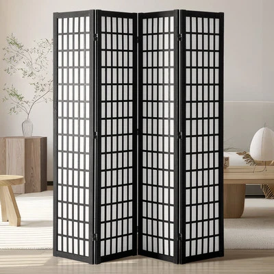 Uimoso Room Divider Japanese Wall Divider 4 Panel Screen for Room Separation - Image 1 of 4