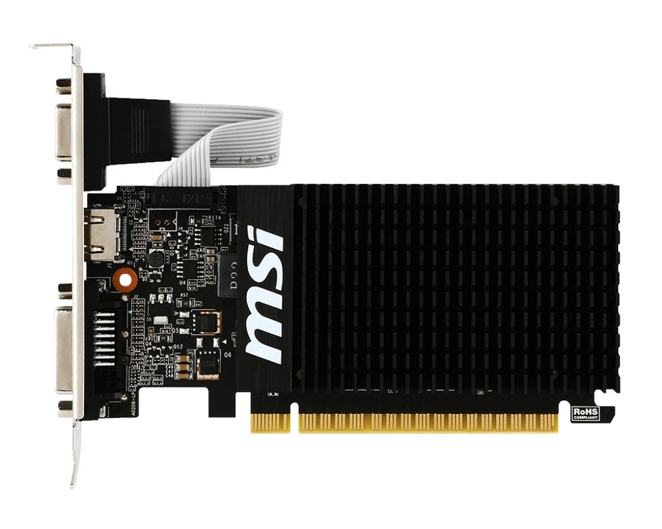 Grafikkarte PCI-Express 2.0 x16 1GB GDDR3 HDMI DVI VGA MSI GeForce GT710 lautlos - Bild 1 von 1