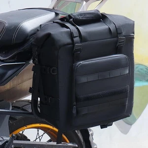 Sacoche de selle moto noir pour sacoche sacoche de sacoche de vélo sport aventure - Photo 1/7