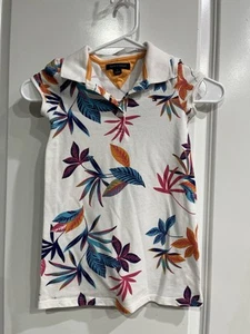Tommy Hilfiger Girls Size 4 Tropical Print Collared Cotton Blend Dress - Picture 1 of 13