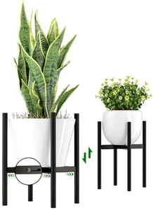 Adjustable Plant Pot Stand: Indoor Outdoor Modern Flower Holder Metal Plant R... - Picture 1 of 7