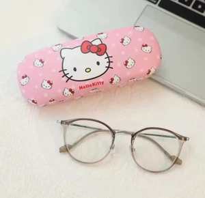 Hello Kitty Glasses Case Pink Cute Hard Shell Eyeglass Holder Sunglasses Case - Picture 1 of 3