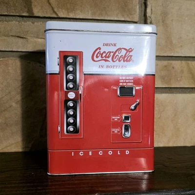 COCA-COLA Beverage Coke Bottle Vending Machine Vintage 1997 Collectible Tin Box - Image 1 of 4