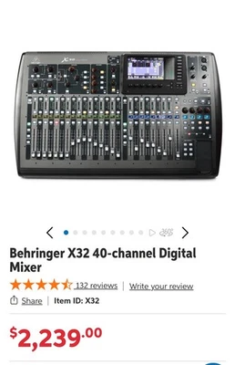 Mezclador digital Behringer X32 de 40 canales con estuche de vuelo Odyssey.�� Foto 1 de 4
