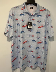 Waggle Golf Poloshirt Lake Life Boat Jetski All Over Print Performance Gr. 2XL - Bild 1 von 8