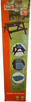 Playland Sitzbank mit Spieltisch Holz Wasserspieltisch Gartenbank Garten, NEU - Bild 1 von 4