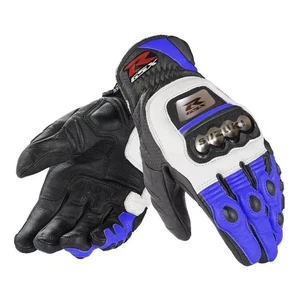 Suzuki Motorcycle Racing Gloves Leather Motorbike Sport Riding Protection CE - Picture 1 of 2