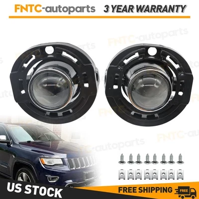 Pair Front Bumper Fog Lights For 2014-16-17-18-19-2021 Jeep Grand Cherokee Lamps - Image 1 of 4
