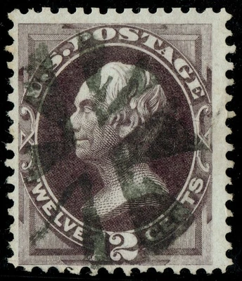 [V981] USA 1873 Scott#162 used 12¢ purple "Henry Clay" Nice Fancy cancel cv:$135 - Image 1 of 3