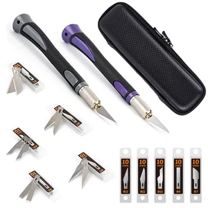 2PCS Exacto Knife Set Utility Craft Precision Hobby Knife Kit with 50PCS Blad... - Foto 1 di 7