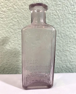 ANTIQUE Late 1800s/Early 1900s Scheffler's Hair Colorine Bottle - Light Purple - Picture 1 of 7