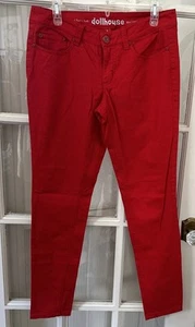 Cherry Red Skinny Jeans Y2K Juniors 9 Dollhouse NWOT - Picture 1 of 11