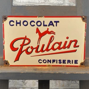 POULAIN Enamel Sign 11.8x7.5" (30x19cm) Chocolate Advertising Retro Wall Signage - Picture 1 of 10