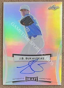 J.B. Bukauskas 2017 Leaf Draft Rookie Autografo #BA-JBB Brewers Olografo Argento RC - Foto 1 di 3