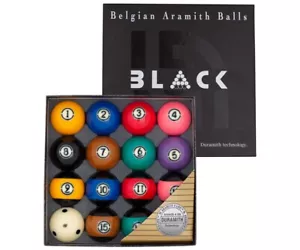 Aramith Black Pure Phenolic Pool Balls Regulation Belgian Made Billiard Ball Set - Picture 1 of 3