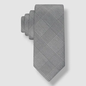 Calvin Klein Mens Gray Elegant Glen Plaid Classic Silk Tie 57 x 3 - Picture 1 of 1